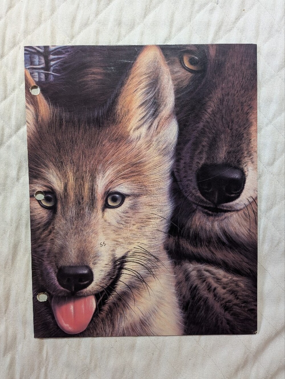 Brown Wolf-Themed 3-Hole Punched Binder Insert - Brown